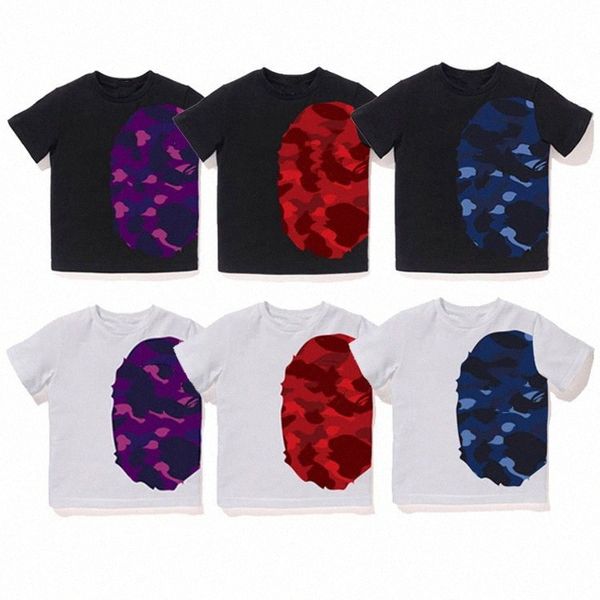 

kids t-shirts apes toddlers designer camo boys clothes girls youth street casual summner short sleeve tshirts kid clothing hip hop prined t, Blue