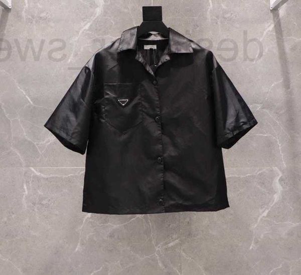

men's casual shirts designer 2021 womens and mens shirt casual brand short blouses classic inverted triangle loose imported high-qualit, White;black