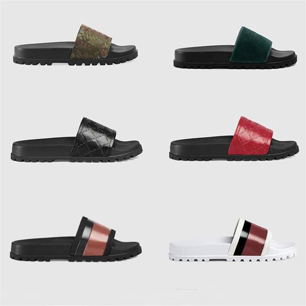 

designer blooms slippers men women sandals floral printing striped slide rubber flat non-slip classic slipper gear bottoms flip fl249z, Black