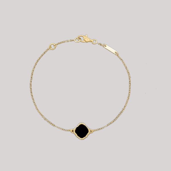 

green clovers single flower bracelet 18 style fashion classic 4/four leaf clover charm gracelets gangle chain 18k gold agate shell mother-of, Golden;silver