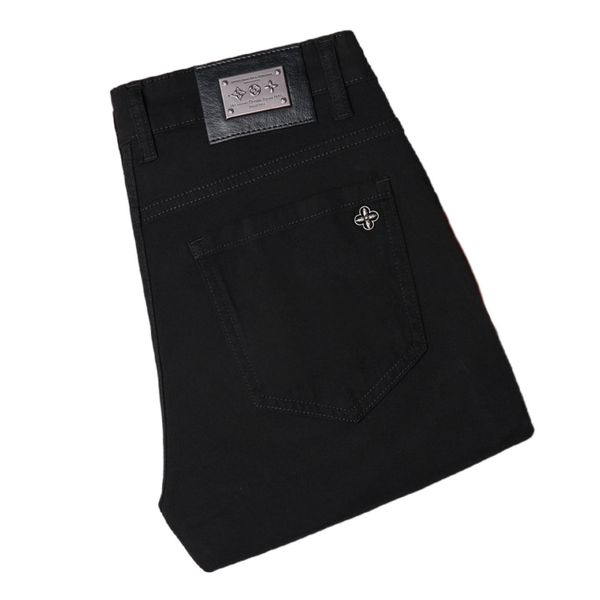 

men's jeans spring summer thin denim slim fit european american high-end brand small straight pants xw6017-3, Blue