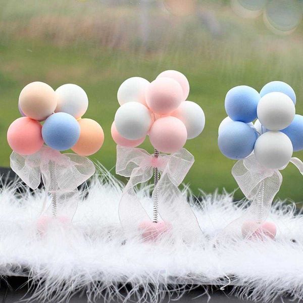 

interior decorations ornaments nodding balloon dashboard decor spring shaking head toys bobblehead pink car accessory for women girls gifts