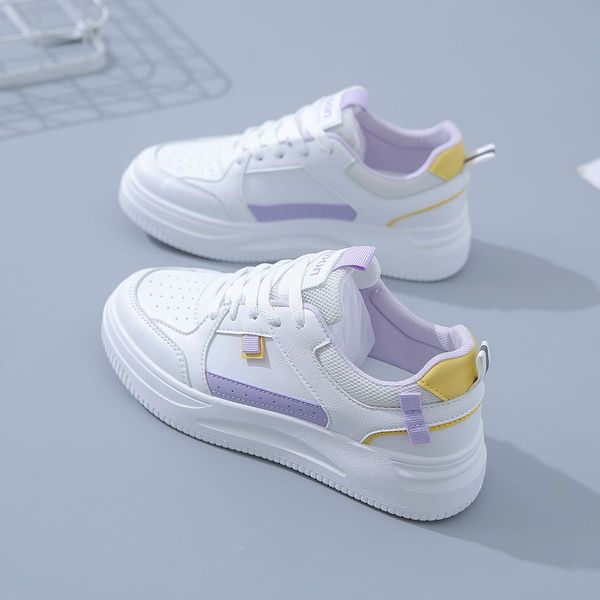 

fashion ale women's flatboard shoes white-pink white-purple spring casual shoes sneakers color34, Black