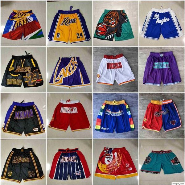 

2021 team basketball short just don retro co-branded sport shorts hip pop pant with pocket zipper sweatpants purple white black bl2472