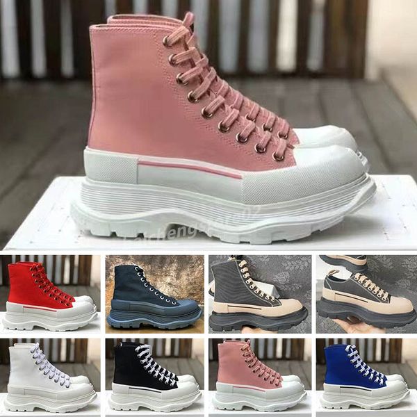 

wholesales dunks designer boots fashion casual shoes tread slick canvas sneaker arrivals platform shoes high triple white royal pale pink re
