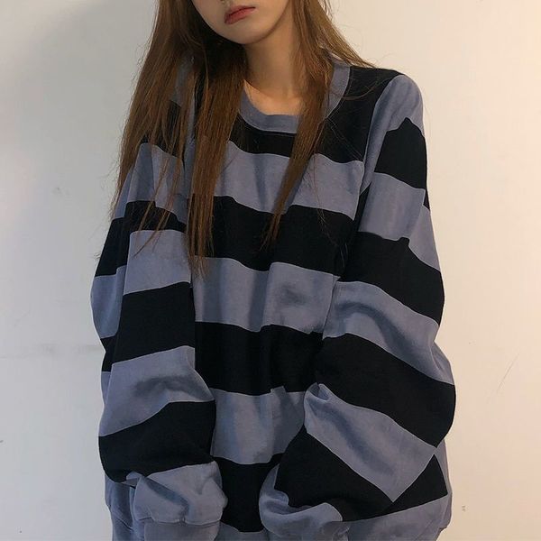 

womens hoodies sweatshirts houzhou harajuku long sleeve streetwear aesthetic korean fashion pullover vintage hippie oneck oversized clothes, Black