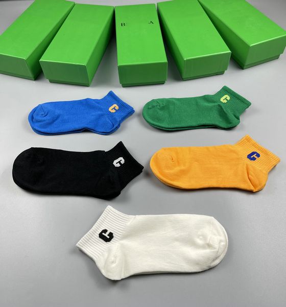 

2023aa designer men's and women's socks five pairs of luxury sports winter letter printing f socks embroidered cotton socks men an, Black