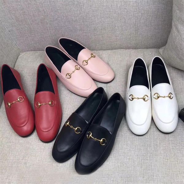 

classic women dress shoes 100% authentic cowhide metal buckle ladies leather letter flat designer casual shoe mules princetown men238d, Black