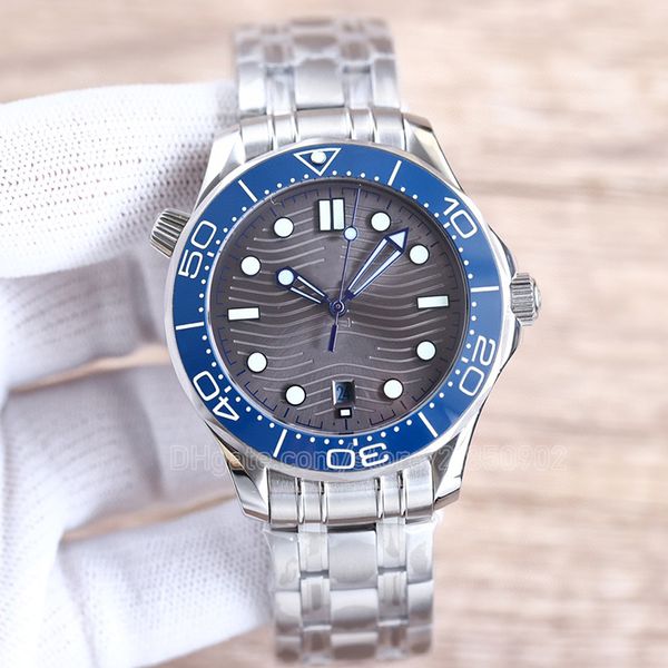 

mens watch men luxury watches man watchs diver wristwatch 42mm mechanical wristwatches bioceramic bezel waterproof 904l steel blue face with, Slivery;brown