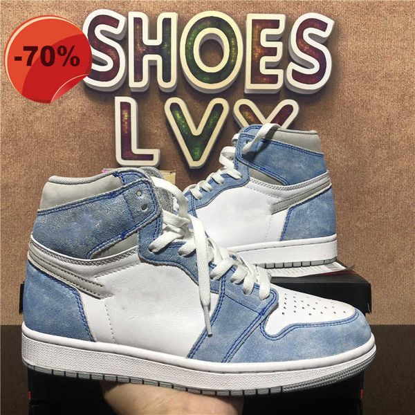 

sandals jumpman 1 1s men women basketball shoes smoke grey obsidian unc university blue chicago mens womens trainers sneakers chaussures, Black