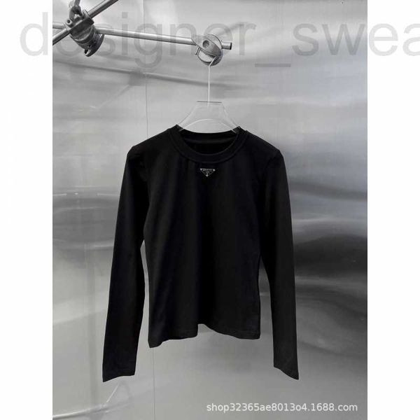 

women's t-shirt designer 22 autumn and winter new triangle elastic slim fit comfortable casual versatile bottom shirt irlo, White