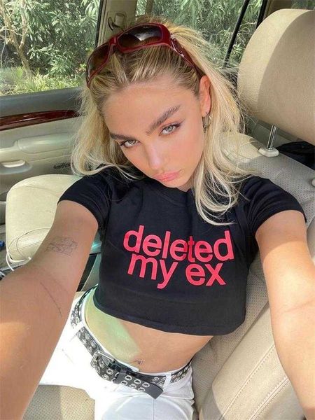 

women's t-shirt kawaii baby tee summer short sleeve tee letter graphic women tshirt fairy grunge accessory aesthetic y2k clothes crop z, White