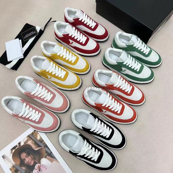 

fashion sneaker women designer casual shoes calfskin leather trainers abloh white green red blue letter overlays platform low sneakers size, Black