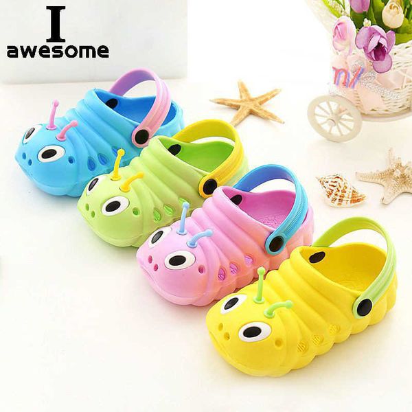 

sandals 1-5 years old boys girls beach shoes summer baby cartoons caterpillar sandals breathable soft fashion sports hids l230301, Black;red