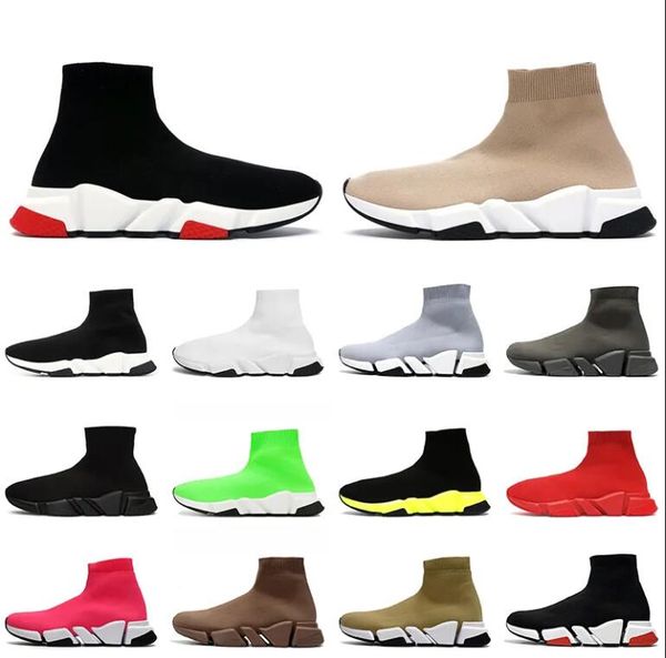 

boots paris designer casual sock shoes comfort sole breathable men women platform hommes mesh trainer black glitter knitted triple sneaker w
