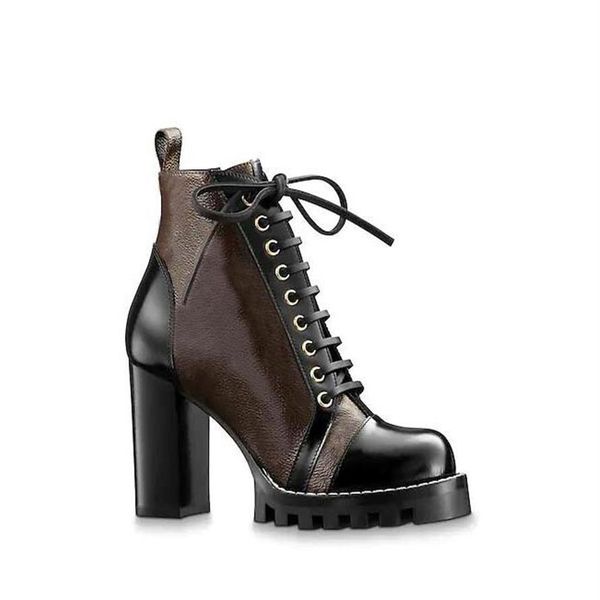 

luxury womens boots printing martin boots platform work boot snow boot lady star ankle boots trail designer winter shoes216k, Black