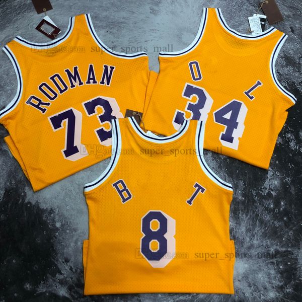 

mn printed vintage basketball jerseys #8 #34 73 dennis rodman mesh motion jersey, Black;red