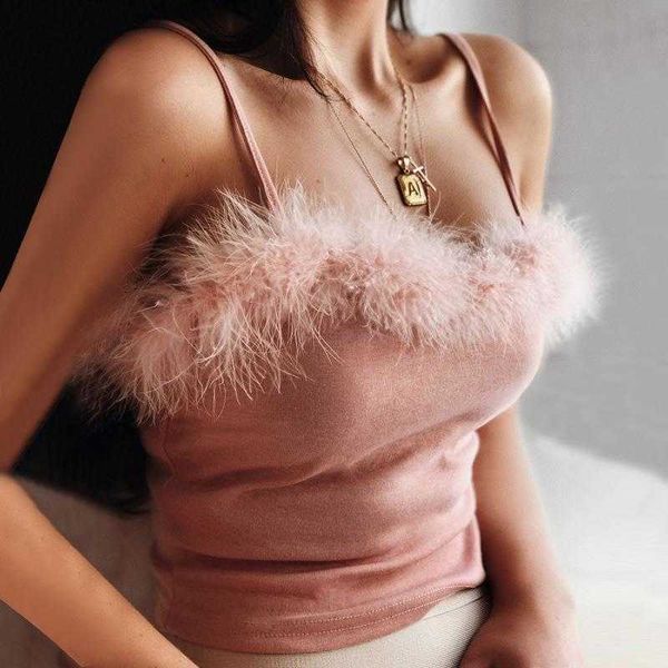 

autumn winter cute stitching tank furry t shirt womens sweet fresh fluffy, White