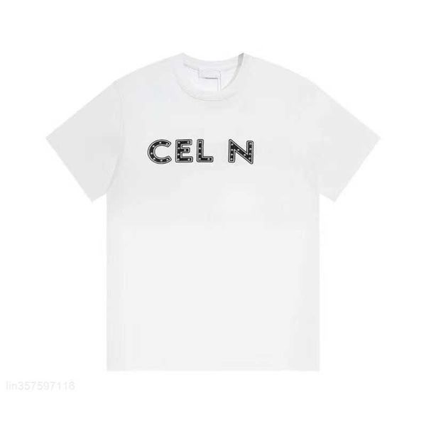 

2023 womens t shirts designer cotton short sleeve printed casual sports shirt street fashion couple's same clothing, White