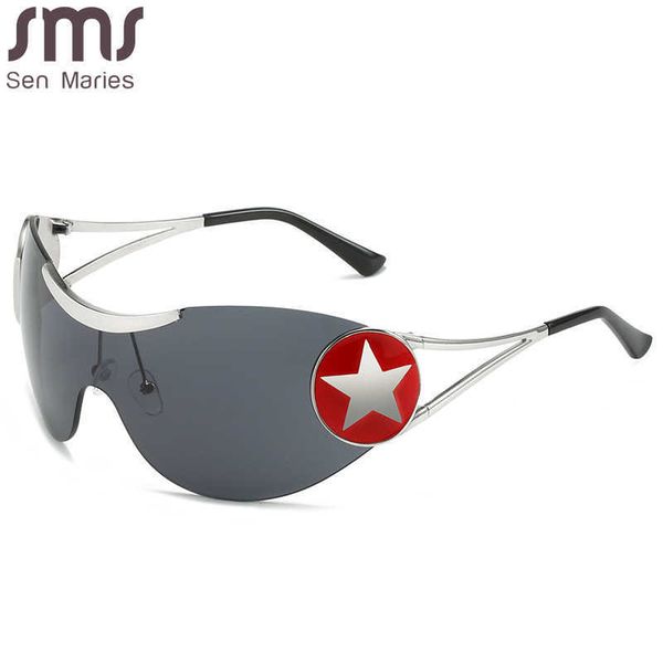 

sunglasses steampunk one piece y2k sunglasses goggle new women men luxury brand designer sun glasses female fashion uv400 shades eyewearj230, White;black