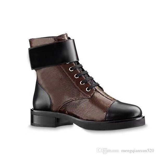 

autumn winter martin boots metal buckle coarse heel women shoes desert boot 100% real leather zipper letter lace up fashion lady f296u, Black