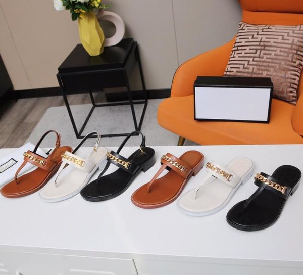 

fashion sandals genuine leather quilted buckle caviar luxury chain gold women slippers crystal calf platform summer beach slipper 35-45 with, Black