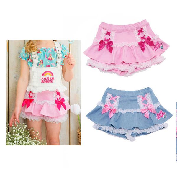 

skirts girls' pleated skirt 2022 summer european and american japanese lolita princess wind broken flower sweet children's short s, Blue