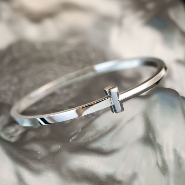 

925 sterling silver bangle for women charm bracelets version thin, Golden;silver