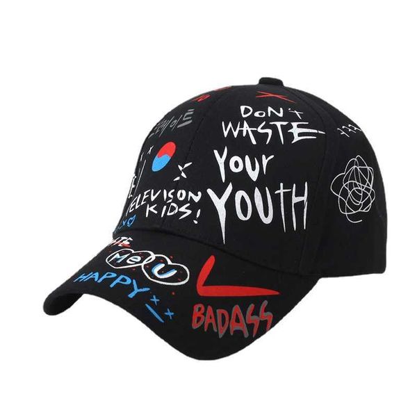 

ball caps fashion graffiti baseball caps for men women outdoor cotton hip hop snapback cap summer streetwear sun dad hats z0301, Blue;gray