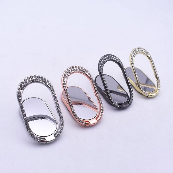 

diamond cellphone mounts holders mobile phone ring holder metal magnetic car 360 rotating semi-elliptical ring buckle