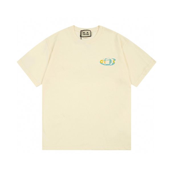

duyou oversize t shirt with vintage jersey wash letters 100% cotton t-shirt men casuals basic t-shirts women quality classical dy8785, White;black