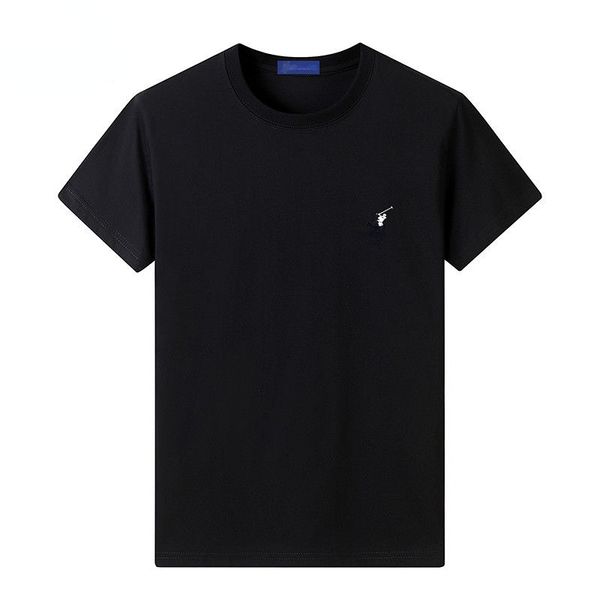 

summer men's short-sleeved cotton t-shirt youth solid color half sleeve men's fashion men's brand shirt trendy ralpha, White;black