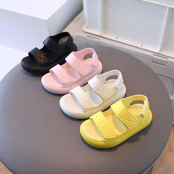 

sandals 2022 children's sandals summer new korean version candy color sandals for baby girl soft bottom boys beach sports shoes designe, Black;red