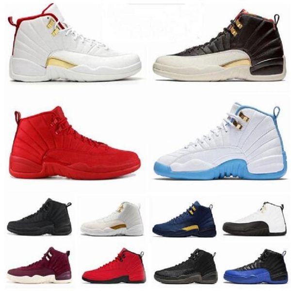 

12 12s mens basketball shoes university gold reverse flu game indigo gym red fiba game royal taxi mens sports trainers sneakers sh249v