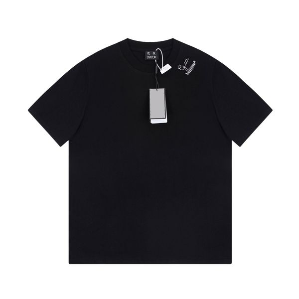

duyou oversize t shirt with vintage jersey wash letters 100% cotton t-shirt men casuals basic t-shirts women quality classical dy8872, White;black
