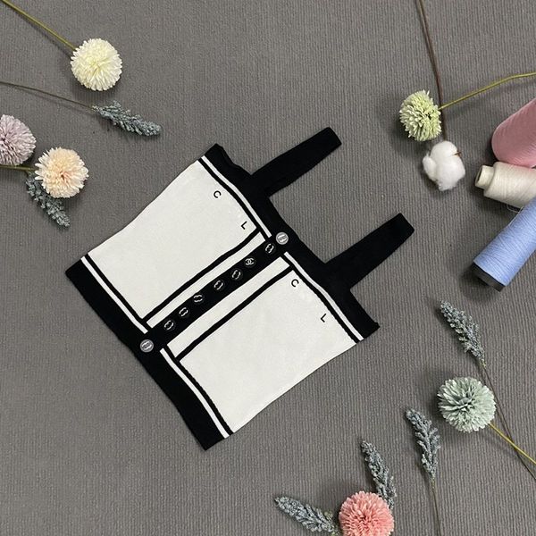 

channel camis women tanks anagram-embroidered cotton-blend tank two c letters designer skirts yoga suit two piece dress bra vest ladies sol, White