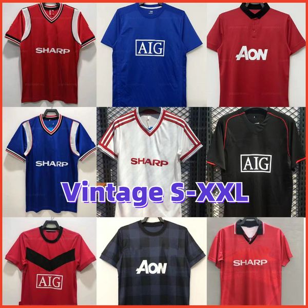 

Retro 2000 02 03 04 06 07 08 09 2010 Football Uniforms GIGGS CANTONA KEANE SOLSKJAER BECKHAM SCHOLES SHERINGHAM FERDINAND ROONEY Mans soccer jerseys Football Shirts, 13 14 home