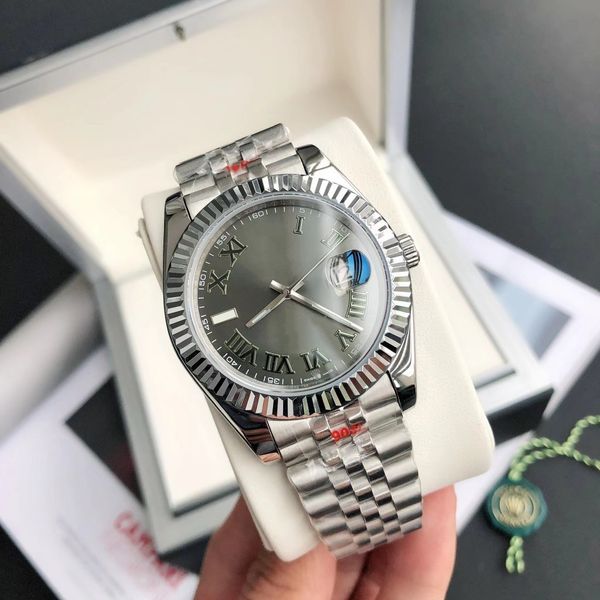 

with original boxs luxury aaa fashion mens watches 8k silver diamond dial & bezel 41mm automatic mechanical wristwatches waterproof men&#039, Slivery;brown