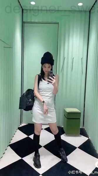 

women's tanks & camis designer 3 wear a new style and classic triangular metal rib waistb bottomed versatile vest skirt in spring summe, White