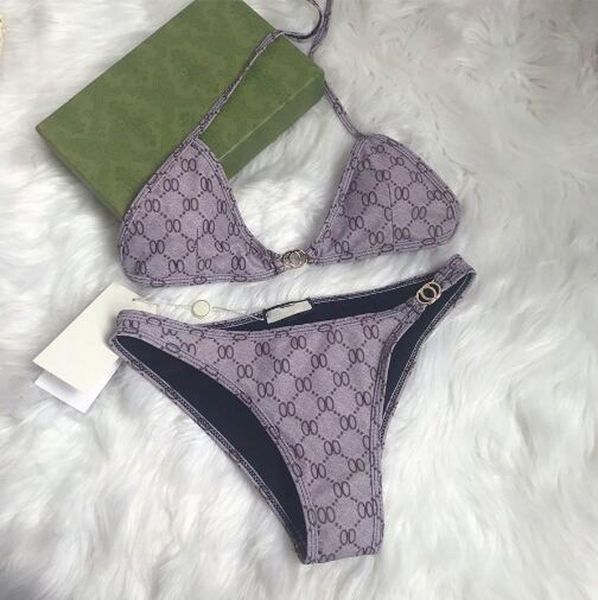 

women ladies bikini set full letter printed cross strap beachwear summer beach swimming wear confidante halter swimsuit, White