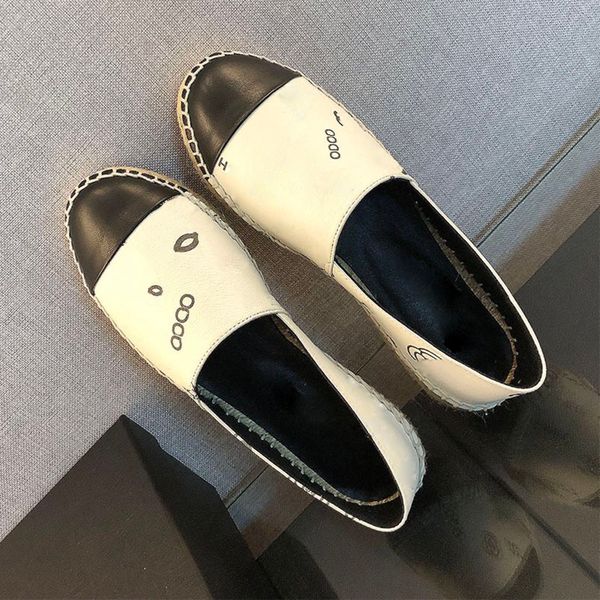 

lambskin womens dress shoes flat heels loafers raffia platform espadrilles leisure ladies ballet dance shoe slip on flip flop take a dust ba, Black