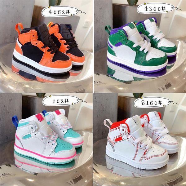 

kids baby shoes j 1s pine green red oreo multicolor basketball hiking shoes yellow black big first walker boy girl unc chicago outdoor sport