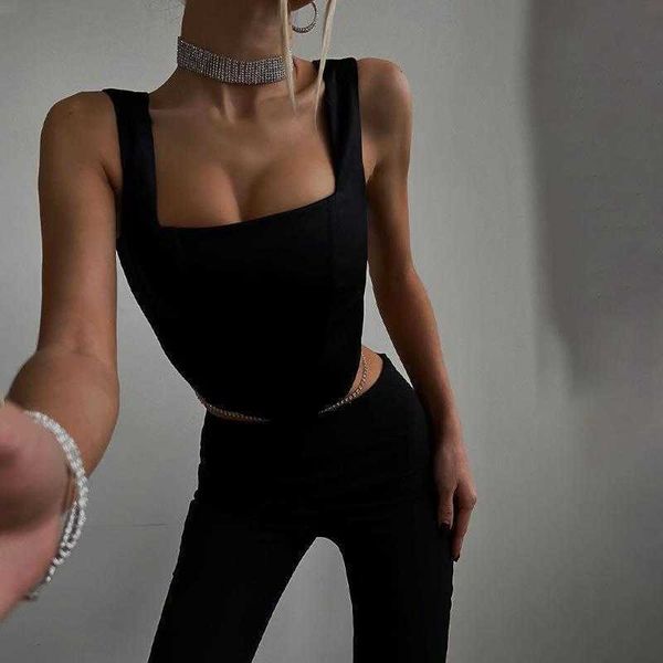 

womens wholesale slim fit tanks short vest black tight trousers wrapped chest, White