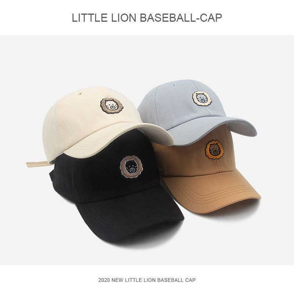 

ball caps cartoon lion baseball caps for men women sun protection animal embroidery cotton snapback hats outdoor sport dad hat cap z0301, Blue;gray