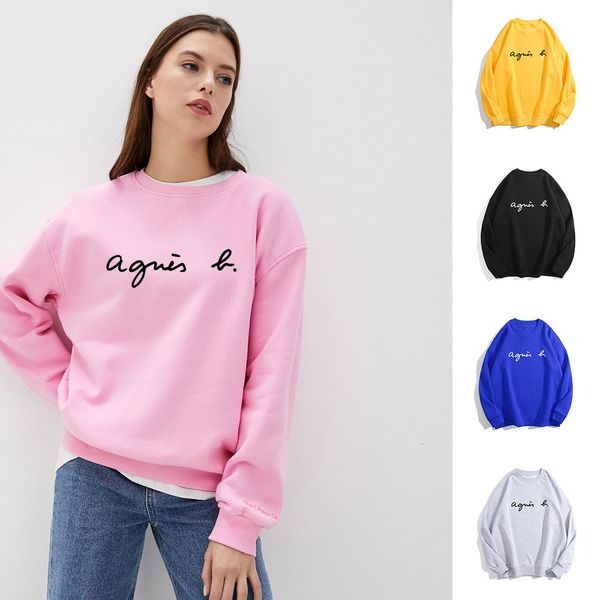 

womens hoodies sweatshirts winter letter printing hoodie long sleeves sweatshirt women o neck brand hoody cute fleece loose warm ladies clo, Black