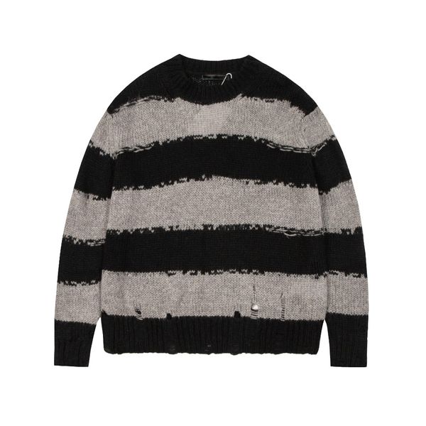 

men's plus tees & polos letter knitted sweater in autumn / winter 2023 knitting machine e custom detail crew neck cotton pqbp11, Black;brown