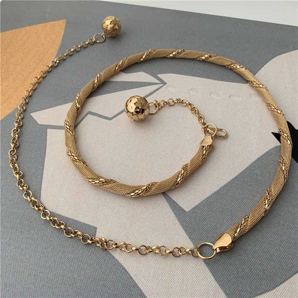 

metal waist chain women's decorative thin belt with dress women's korean fashion belt skirt tassel