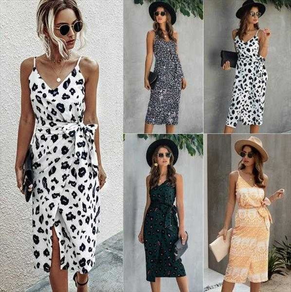 

womens summer dress spaghetti strap floral print split midi, Black;gray