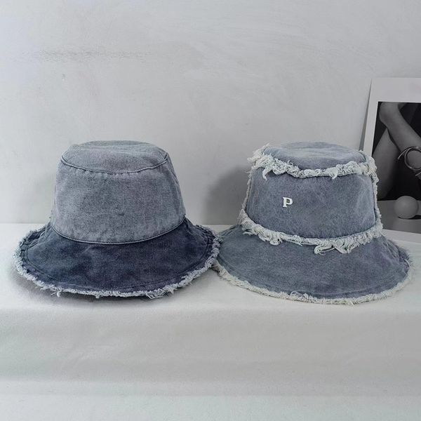 

luxury designer cowboy bucket hat european american style outdoor leisure fashion travel hair sun hat high quality, Blue;gray