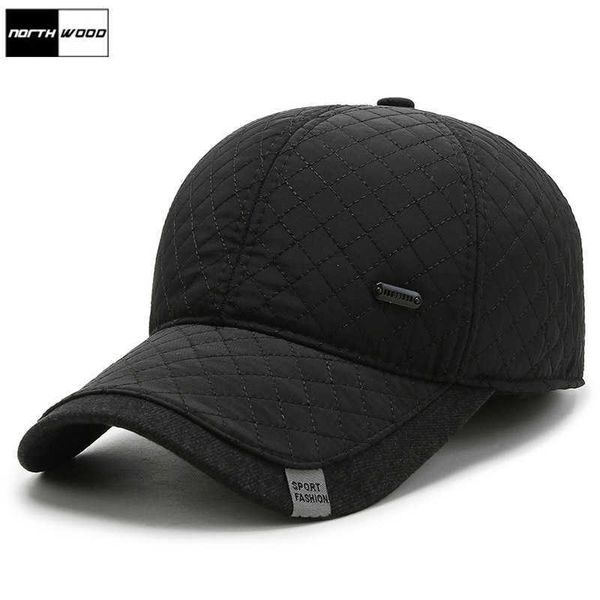 

ball caps northwood solid men's winter cap with earflaps keep warm cotton baseball cap male outdoor velvet thicken fitted cap snapback, Blue;gray